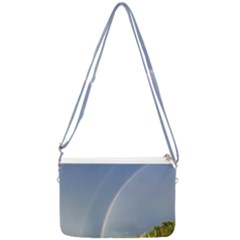 Double Rainbow On The Ocean In Puerto Rico Double Gusset Crossbody Bag by StarvingArtisan