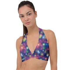 Abstract Background Graphic Space Halter Plunge Bikini Top by Bajindul