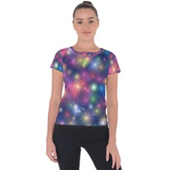 Abstract Background Graphic Space Short Sleeve Sports Top  by Bajindul