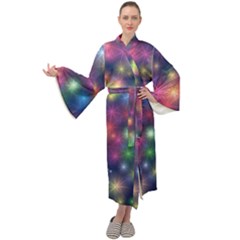 Abstract Background Graphic Space Maxi Velour Kimono