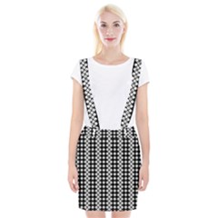 White Plaid Texture Braces Suspender Skirt by Mariart