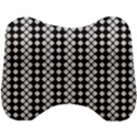 White Plaid Texture Head Support Cushion View1