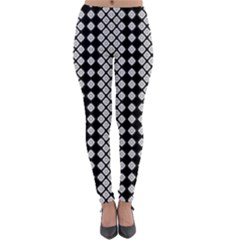 White Plaid Texture Lightweight Velour Leggings by Mariart