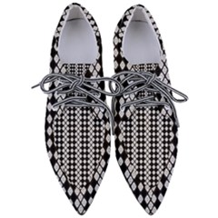 White Plaid Texture Women s Pointed Oxford Shoes by Mariart