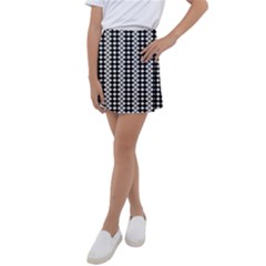 White Plaid Texture Kids  Tennis Skirt by Mariart