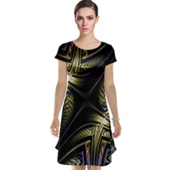 Fractal Texture Pattern Cap Sleeve Nightdress