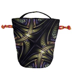 Fractal Texture Pattern Drawstring Bucket Bag