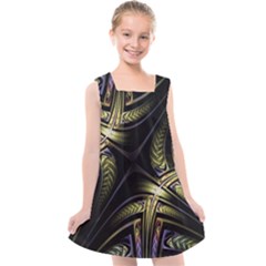 Fractal Texture Pattern Kids  Cross Back Dress