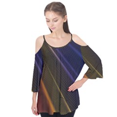 Rainbow Waves Mesh Colorful 3d Flutter Tees