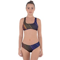 Rainbow Waves Mesh Colorful 3d Criss Cross Bikini Set by HermanTelo