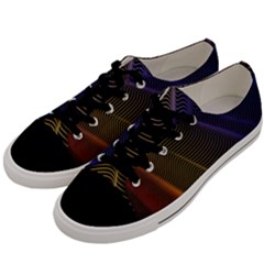 Rainbow Waves Mesh Colorful 3d Men s Low Top Canvas Sneakers