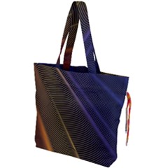 Rainbow Waves Mesh Colorful 3d Drawstring Tote Bag by HermanTelo