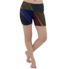 Rainbow Waves Mesh Colorful 3d Lightweight Velour Yoga Shorts by HermanTelo