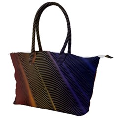 Rainbow Waves Mesh Colorful 3d Canvas Shoulder Bag by HermanTelo