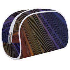 Rainbow Waves Mesh Colorful 3d Makeup Case (medium)