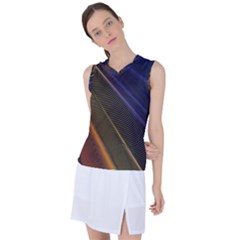 Rainbow Waves Mesh Colorful 3d Women s Sleeveless Sports Top