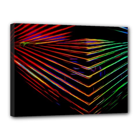 Abstract Neon Background Light Canvas 16  X 12  (stretched) by HermanTelo