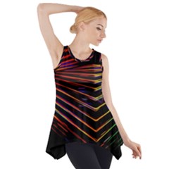 Abstract Neon Background Light Side Drop Tank Tunic
