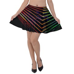 Abstract Neon Background Light Velvet Skater Skirt