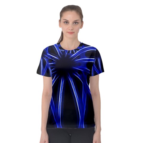 Light Effect Blue Bright Design Women s Sport Mesh Tee by HermanTelo