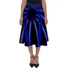 Light Effect Blue Bright Design Perfect Length Midi Skirt