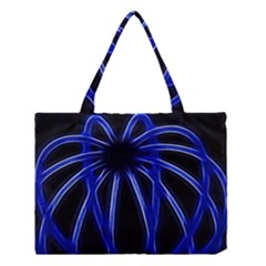 Light Effect Blue Bright Design Medium Tote Bag by HermanTelo