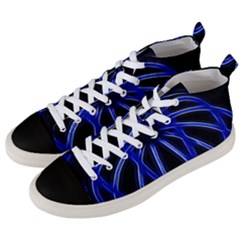 Light Effect Blue Bright Design Men s Mid-top Canvas Sneakers by HermanTelo