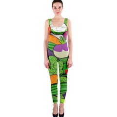 Vegetables Bell Pepper Broccoli One Piece Catsuit by HermanTelo