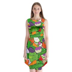 Vegetables Bell Pepper Broccoli Sleeveless Chiffon Dress  