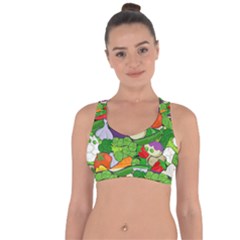 Vegetables Bell Pepper Broccoli Cross String Back Sports Bra by HermanTelo