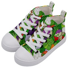 Vegetables Bell Pepper Broccoli Kids  Mid-top Canvas Sneakers