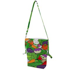 Vegetables Bell Pepper Broccoli Folding Shoulder Bag