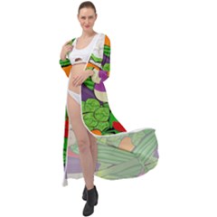 Vegetables Bell Pepper Broccoli Maxi Chiffon Beach Wrap