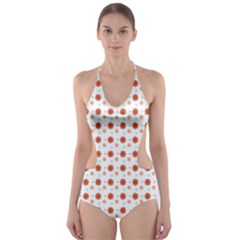 Background Flowers Multicolor Cut-out One Piece Swimsuit by HermanTelo