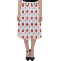 Background Flowers Multicolor Classic Midi Skirt