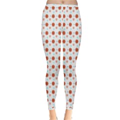 Background Flowers Multicolor Inside Out Leggings