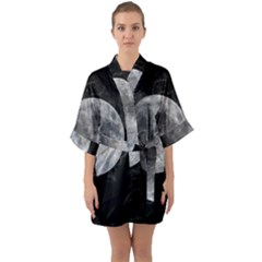 Lune Étoilé Half Sleeve Satin Kimono 