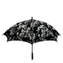 Fleurs de cerisier Noir & Blanc Golf Umbrellas View3