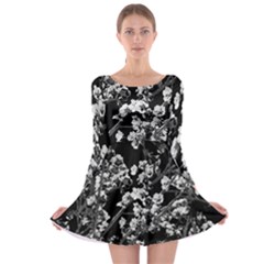 Fleurs De Cerisier Noir & Blanc Long Sleeve Skater Dress by kcreatif