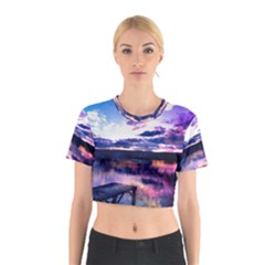 Photo Coucher Du Soleil Effet Galaxy Cotton Crop Top