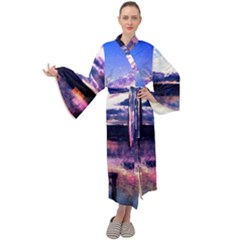 Photo Coucher Du Soleil Effet Galaxy Maxi Velour Kimono by kcreatif