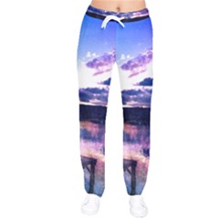 Photo Coucher Du Soleil Effet Galaxy Women Velvet Drawstring Pants by kcreatif