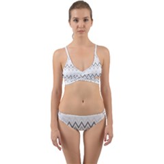 Chevrons Gris/blanc Wrap Around Bikini Set by kcreatif