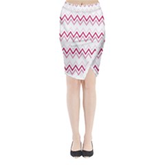 Chevrons Rose/blanc Midi Wrap Pencil Skirt