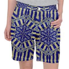 Wood Flower And Matches Mandala Vintage Pocket Shorts by pepitasart