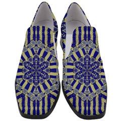 Wood Flower And Matches Mandala Vintage Women Slip On Heel Loafers by pepitasart