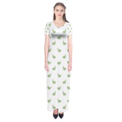 Iguana Sketchy Cartoon Style Drawing Pattern 2 Short Sleeve Maxi Dress by dflcprintsclothing