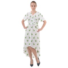 Iguana Sketchy Cartoon Style Drawing Pattern 2 Front Wrap High Low Dress by dflcprintsclothing