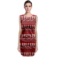 Bearded Santa Pattern Classic Sleeveless Midi Dress by bloomingvinedesign