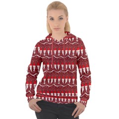 Bearded Santa Pattern Women s Overhead Hoodie by bloomingvinedesign